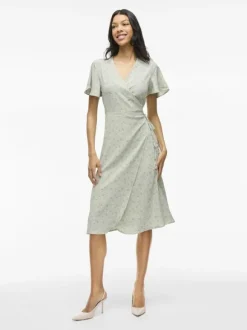 VILOVIE S/S WRAP MIDI DRESS - NOOS