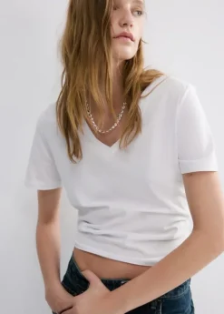 V-neck cotton T-shirt