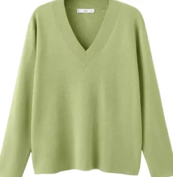 V-neck knit sweater