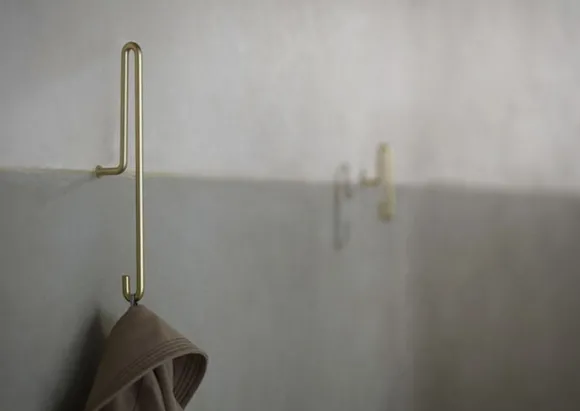 Wall Hook, Matt Gold, Small x2